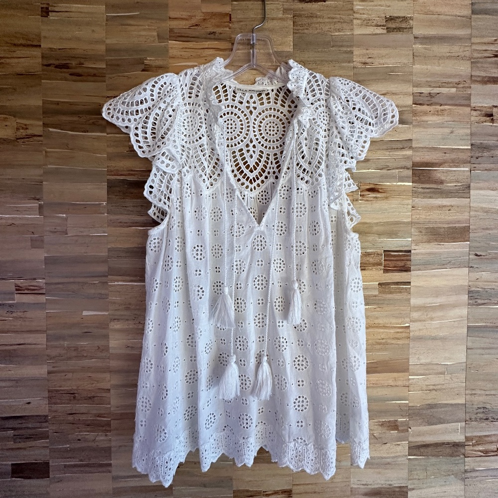 ULLA Johnson white eyelet Calliope Top Sz 4